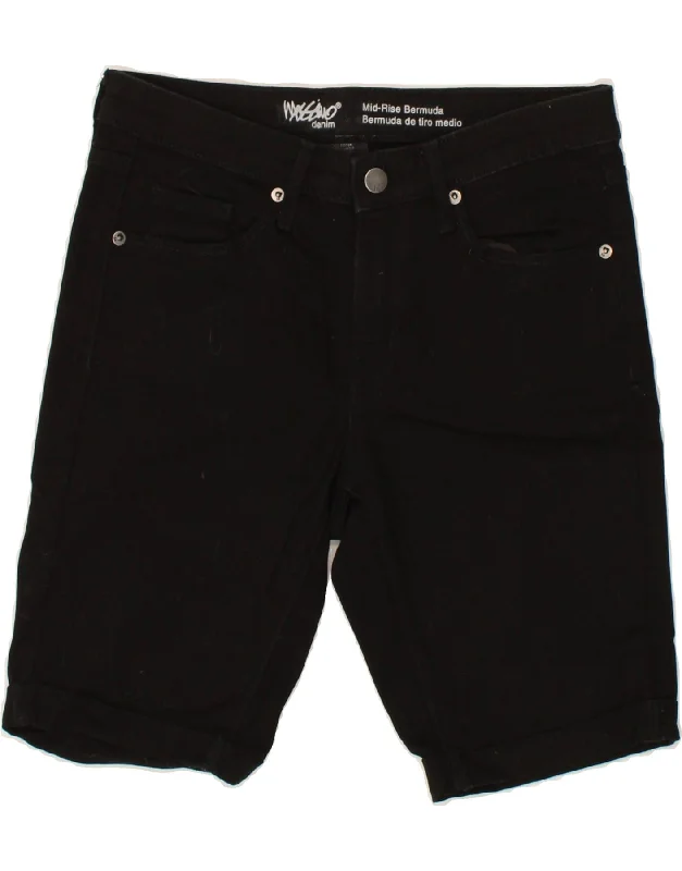 Personalized Wear MOSSIMO Womens Bermuda Mid Rise Denim Shorts US 4 Small W27 Black Cotton
