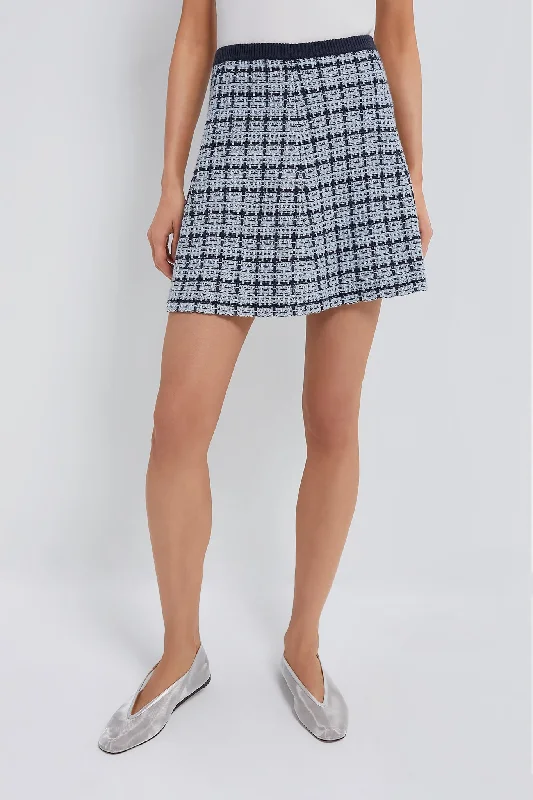 Dessert Matching Light Chambray Pleated Knit Skirt