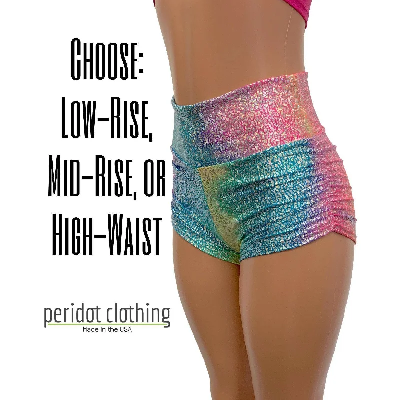 Personalized print Ruched Booty Shorts - Rainbow Avatar