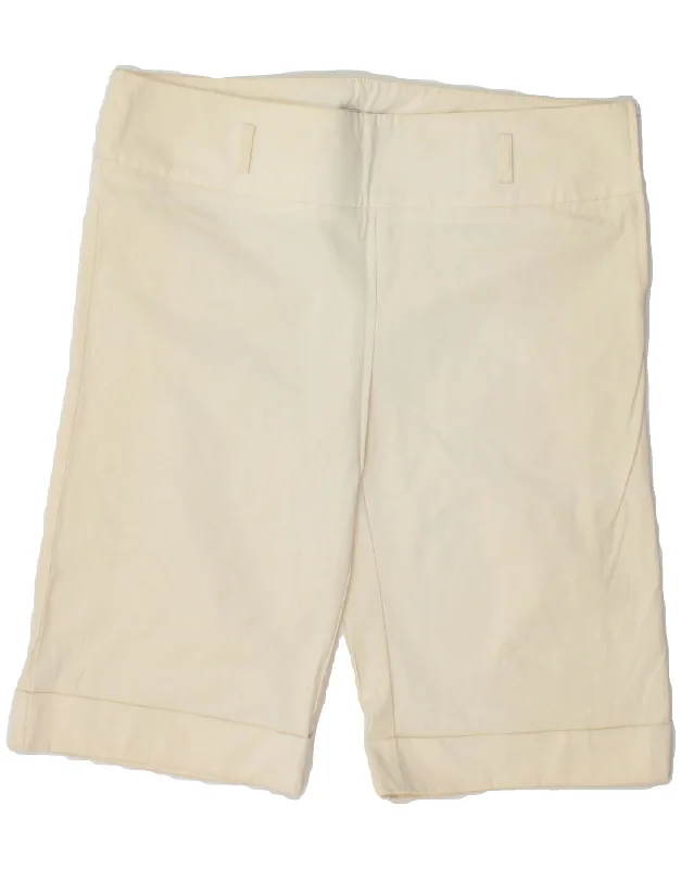 Minimal Classic MARELLA Womens Casual Shorts UK 16 Large W34  Off White Cotton