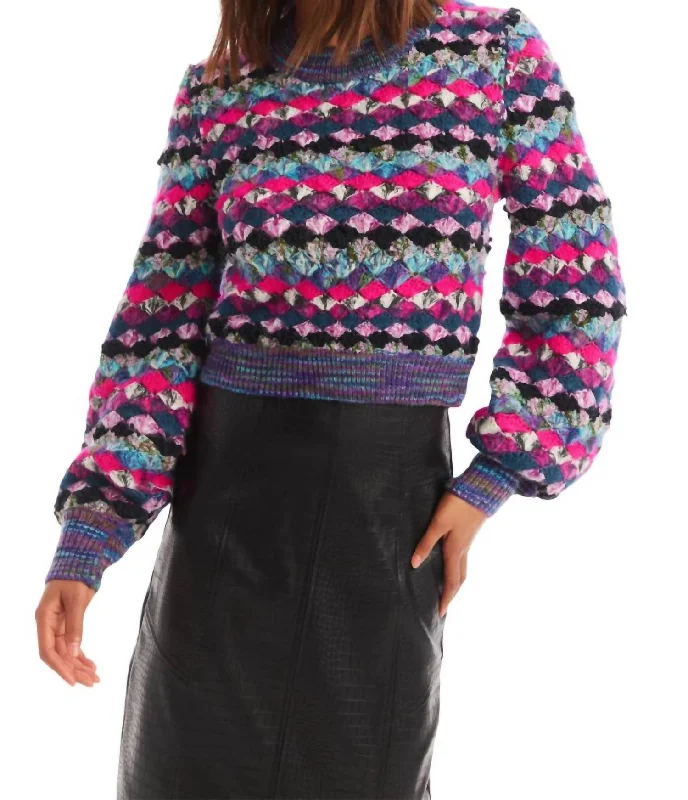 Elegant Classic Emerson Pullover Top In Jewel Box