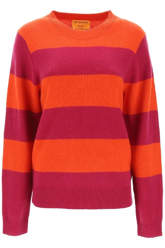 Trendy Comfort Guest In Residence Women's Striped Cashmere Sweater