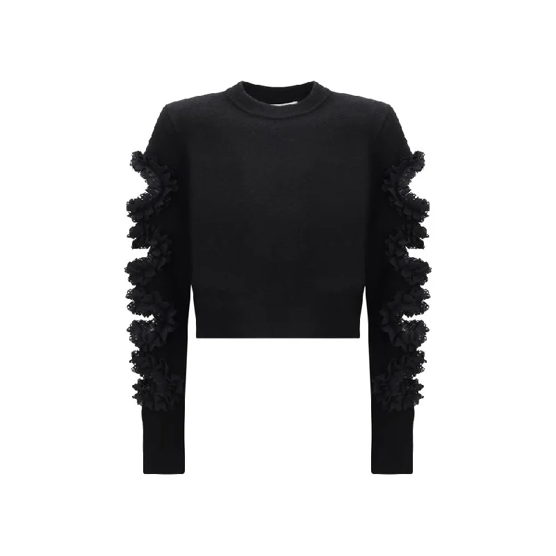 Effortless Comfort Self-Portrait Lace Cut-Out Detail Women's Sweater