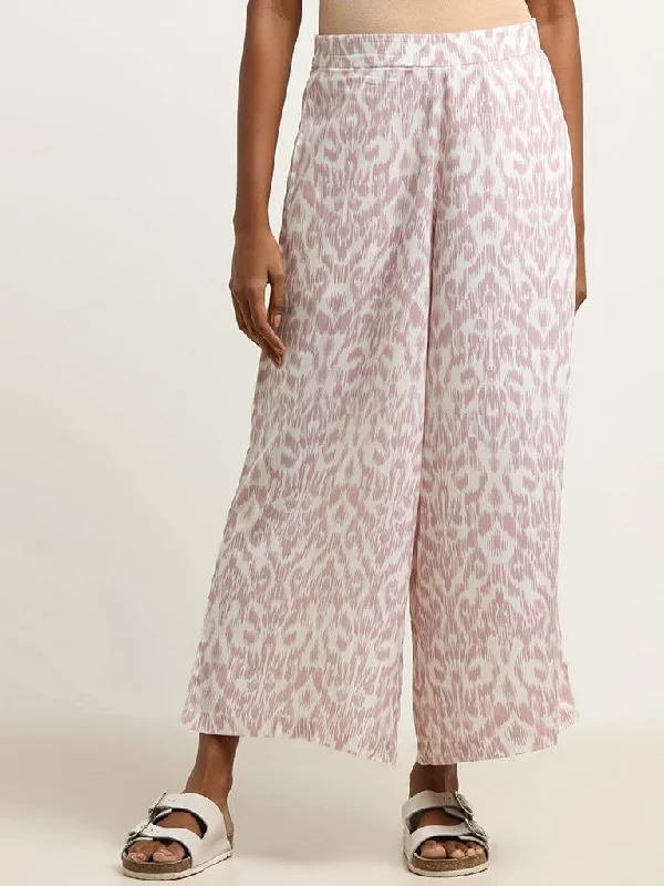 Diamond Series Utsa Mauve Printed Palazzos