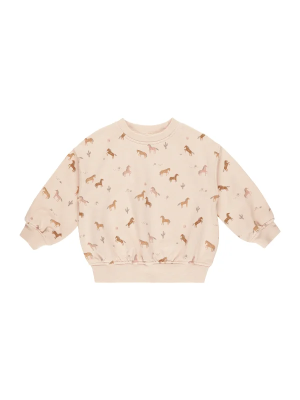 Sweet Style Rylee & Cru Relaxed Sweatshirt, Horses