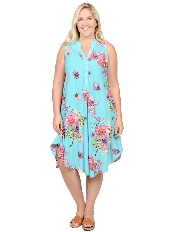 Celebrity Picks V-Neck Button placket umbrella dresses