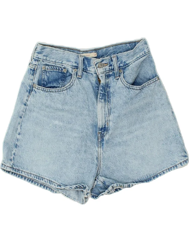 Cozy Look LEVI'S Womens loose Denim Shorts W27 Small Blue Cotton