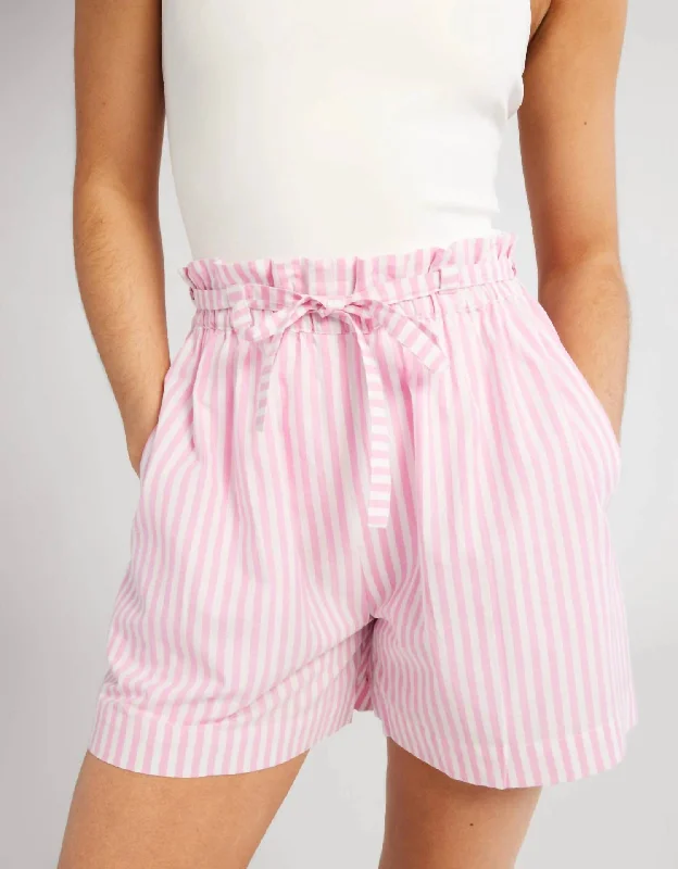 Chic Lounge Cary Stripe Short In Bubblegum