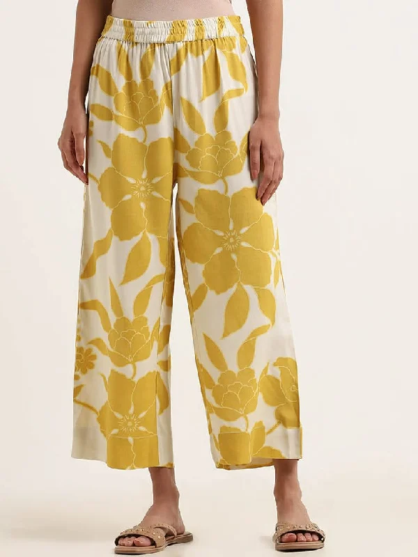Elegant And Elegant Utsa Yellow Printed Palazzos