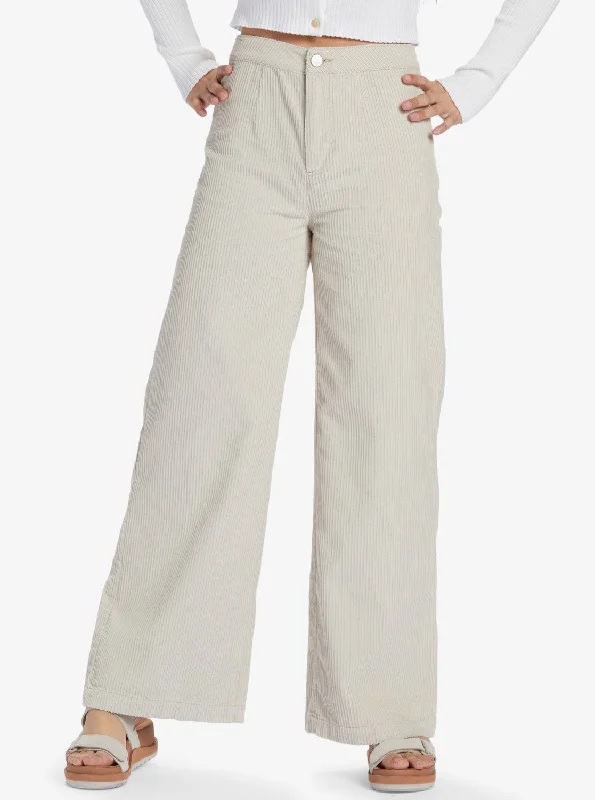 Simple Style Roxy Womem's Jeans High Rise Corduroy Wide Leg Pa