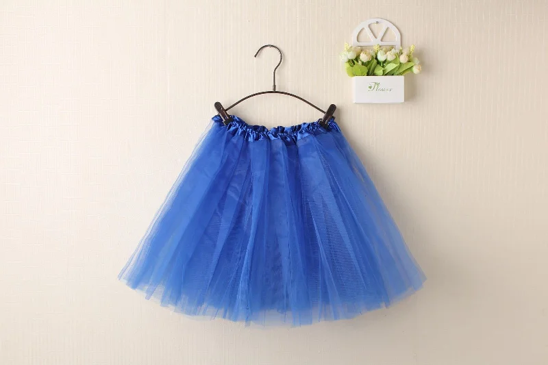 Short skirt design New Adults Tulle Tutu Skirt Dressup Party Costume Ballet Womens Girls Dance Wear, Royal Blue, Kids