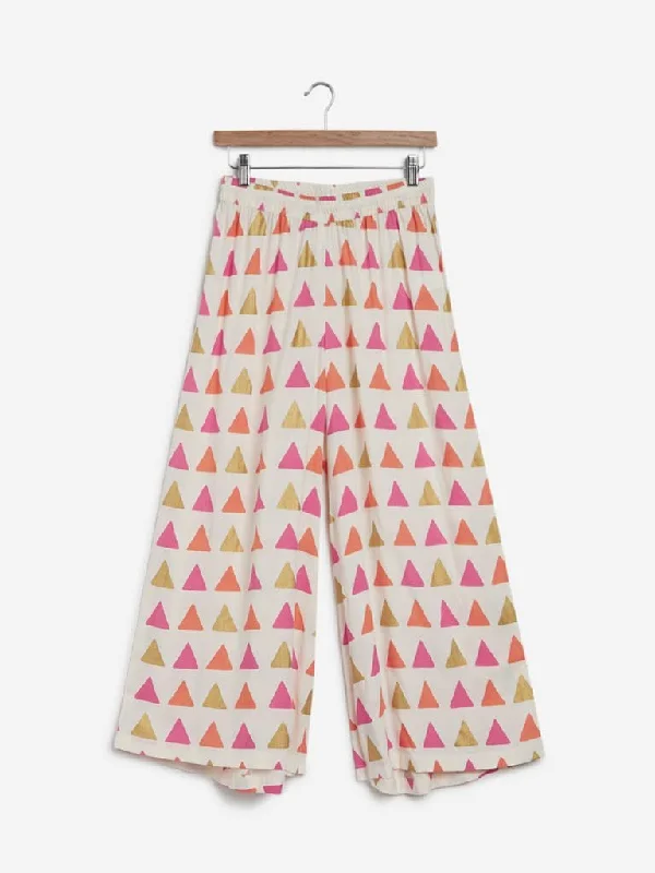 Artistic Temperament Utsa Pink Triangular Print Palazzos