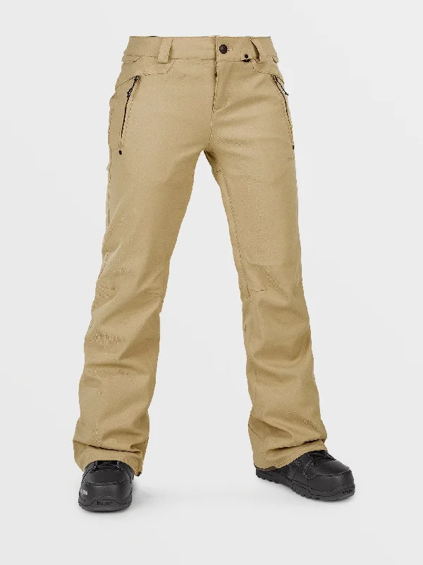 Fashion Style Womens Species Stretch Pants - Dark Khaki