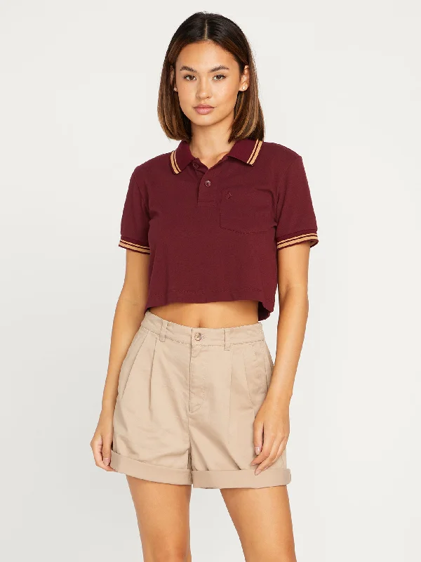 Bright Colors Poolup Polo Short Sleeve Shirt - Burgundy