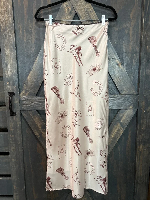 Street Sports Style Western Print Skirt
