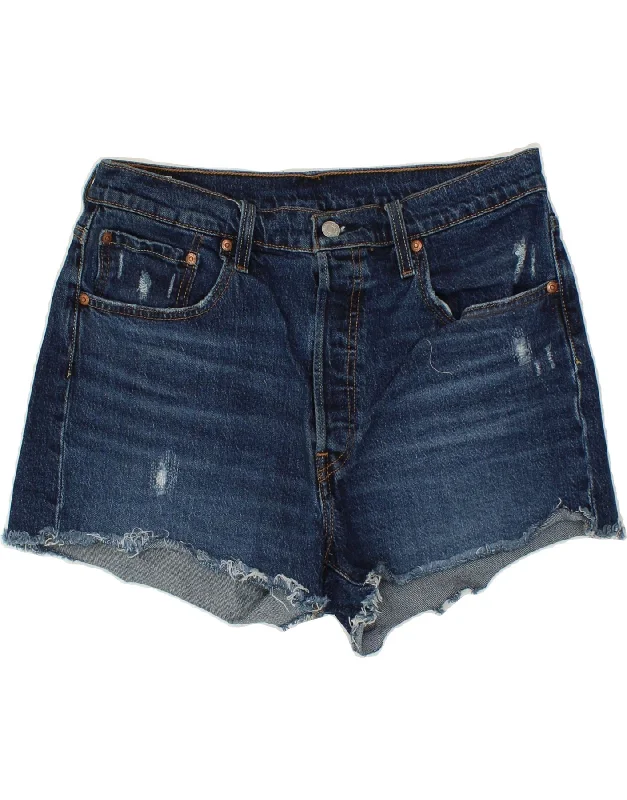 Nightclub Style LEVI'S Womens Denim Shorts W32 Large  Navy Blue Cotton