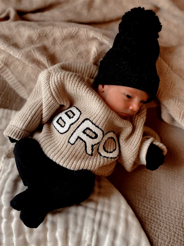 Exquisite Craftsmanship Bro Knit Sweater, Cocoa