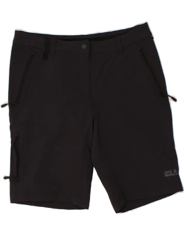 Relaxed Fashion JACK WOLFSKIN Womens Cargo Shorts UK 12 Medium W30 Black