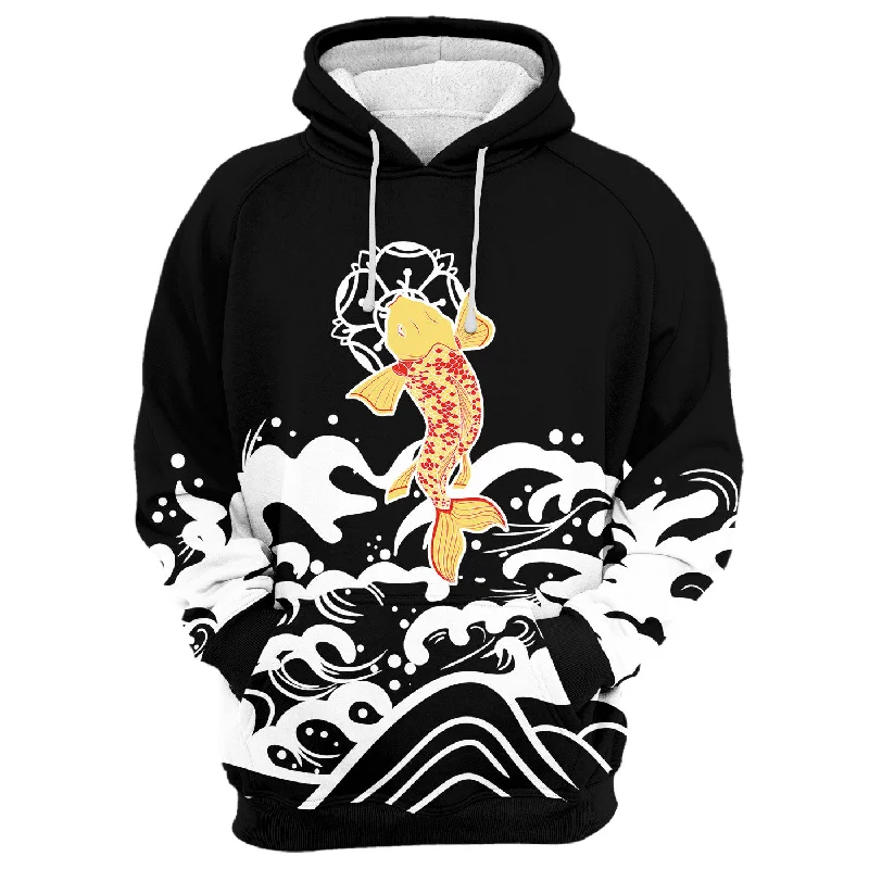 Sports And Leisure Koi Fish Black Hoodie