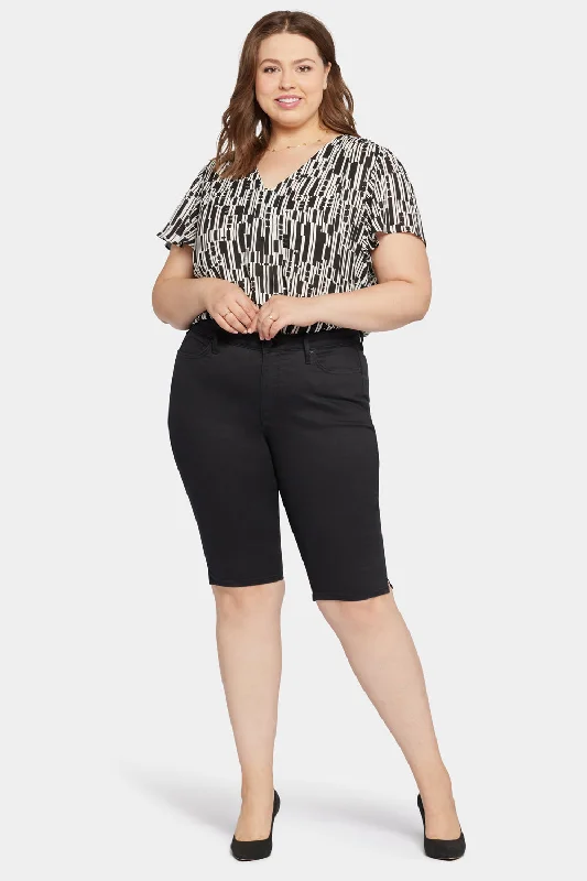 Modern Comfort Sophie Bike Capri Jeans In Plus Size - Black