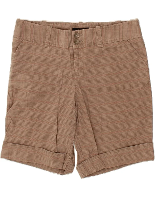 Fashion Design MOSSIMO Womens Chino Shorts US 10 Large W32  Brown Check Cotton