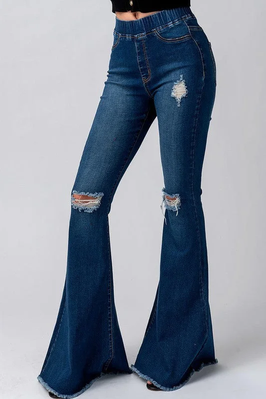 Renaissance Style Trend: Notes Women's Jeans Waist Bell Bottom Jeans