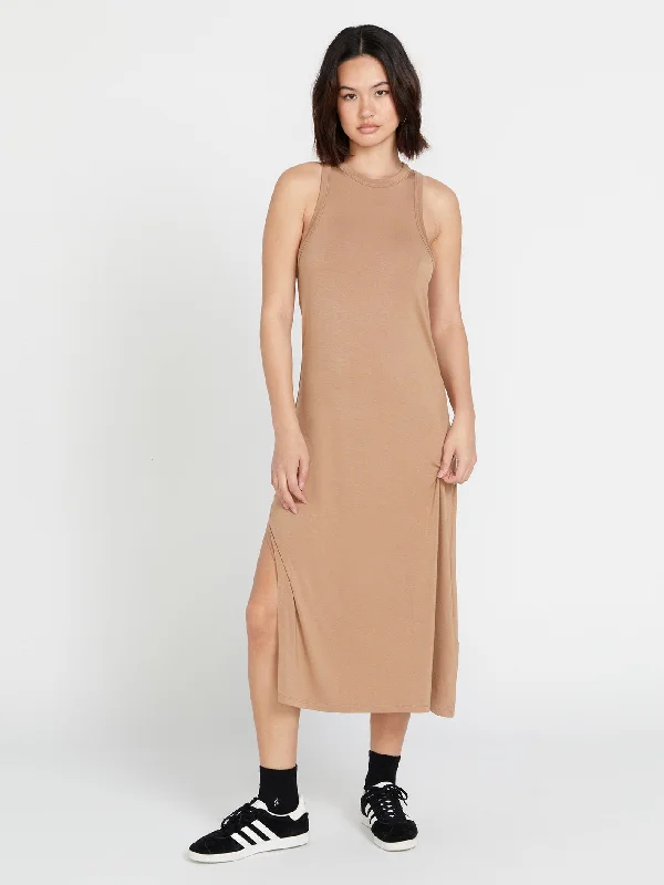 Hip-hop Style Stone Light Dress - Mocha