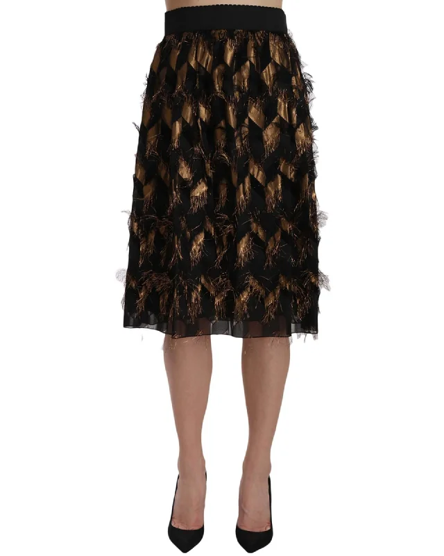 Classic Items Elastic High Waist Skirt with Logo Details 44 IT Women
