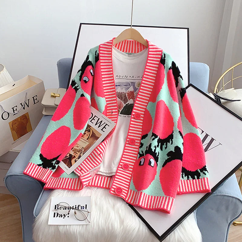 Warm Wear New coat sweater women's lazy style knitted cardigan  5116
