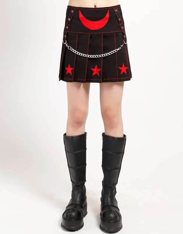 Cute Style I AM A STAR PLEATED SKIRT RED