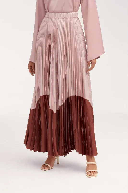 Casual Elegance Hayfa Satin Pleated Skirt