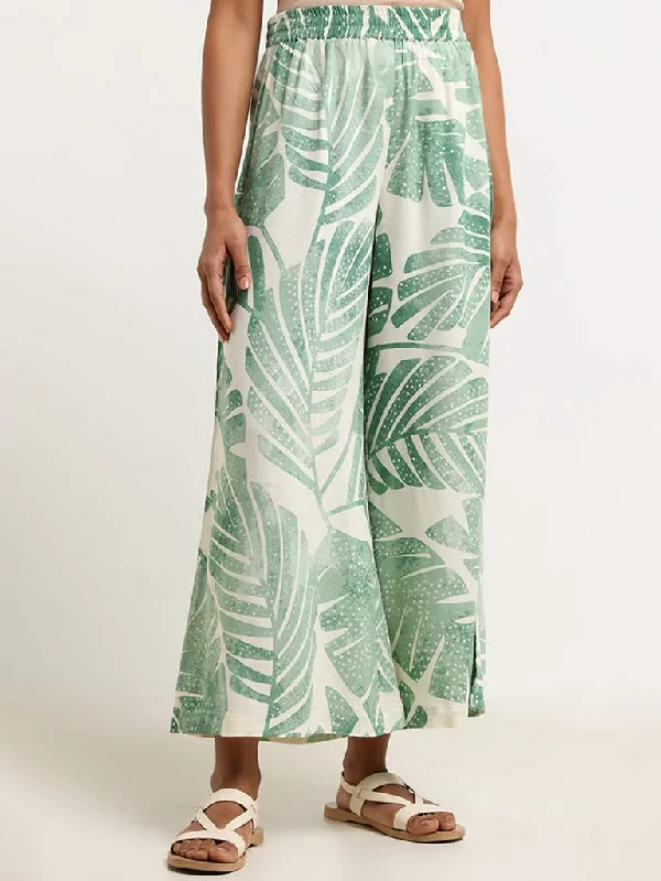 Comfortable Fashion Utsa Green Printed Palazzos