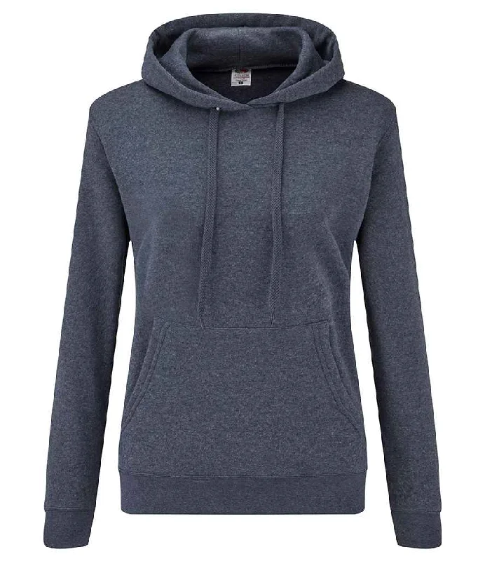 Classic Series Fruit of the Loom Classic Lady Fit Hooded Sweatshirt | Heather Navy