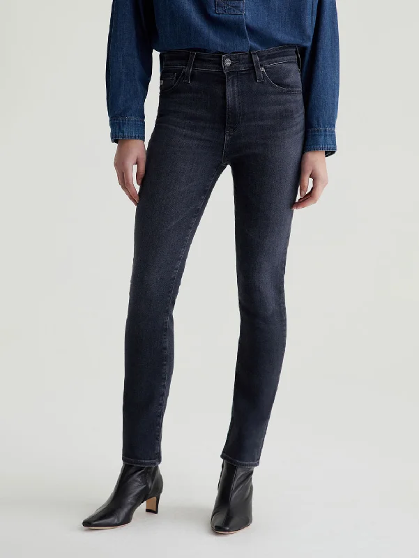 High-end atmosphere Mari Mid Rise Straight Jean - 8 Years Black Salt