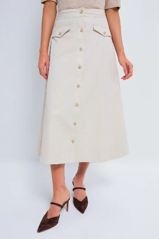 Elegant And Casual Oyster Grey Kenya Skirt