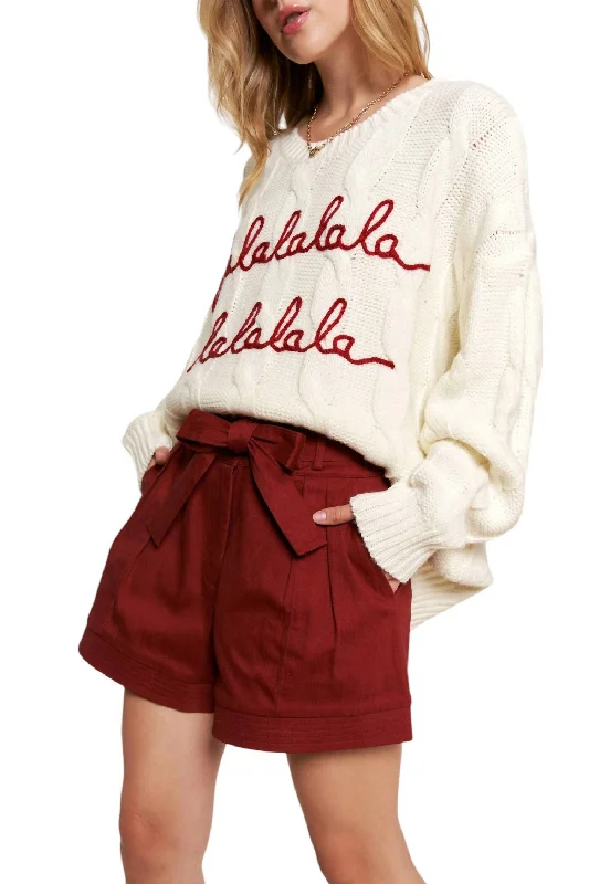 Integrated Design Crazy About You Belted Shorts In Red