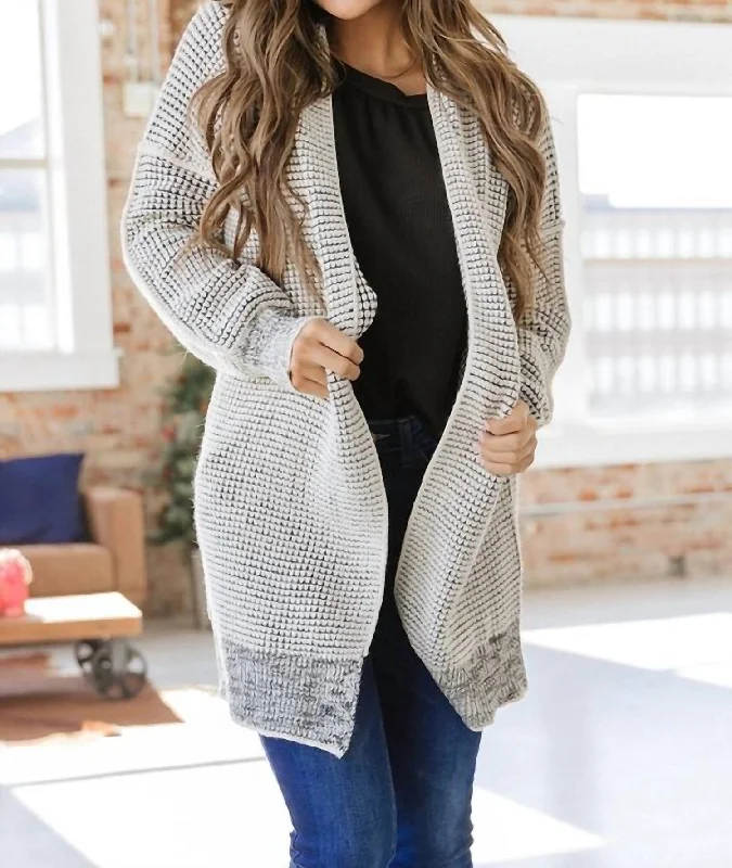 Elegant And Elegant Breanna Oversized Knit Cardigan In Apricot