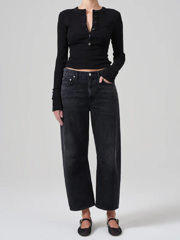 Retro Lace Fabric Miro Relaxed Jean - Domino