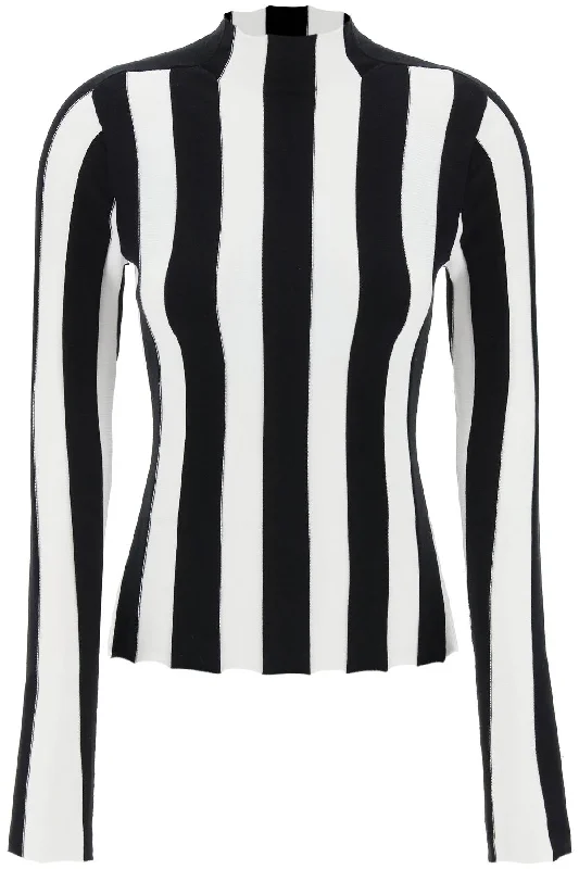 Personalized Wear Interior Women's Ridley Striped Funnel-Neck Sweater