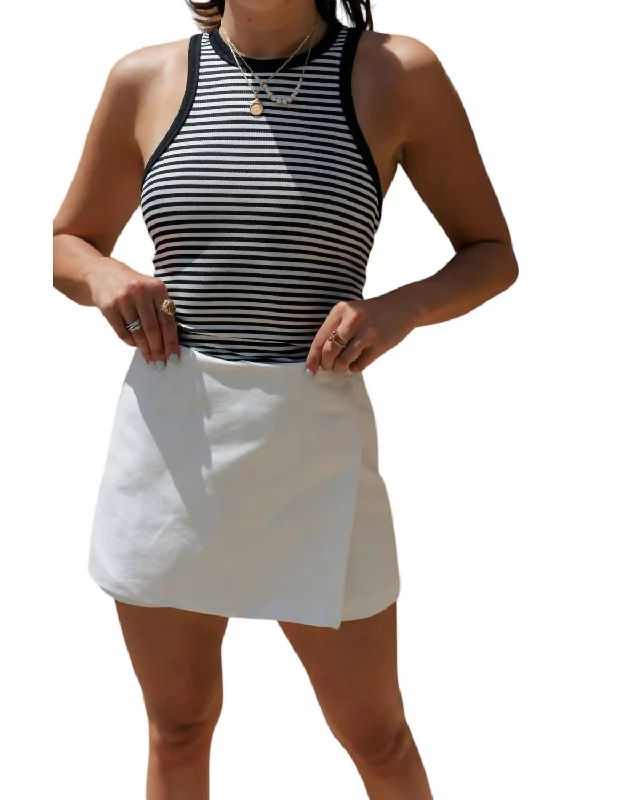 Warm Comfort Kyla Asymmetrical Hem Skort In White