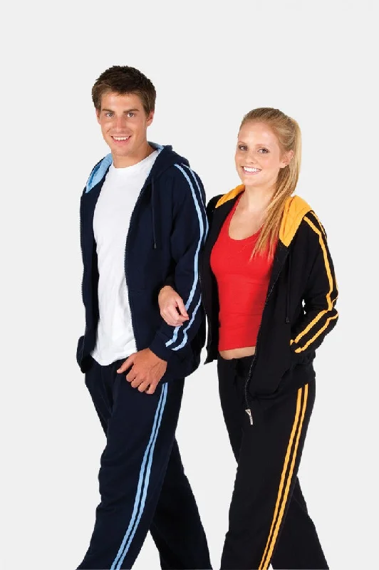 Comfy Chic Ramo Mens Unbrushed Stripe Sleeve Hoodie 1st(10 Colour) (F600HZ)