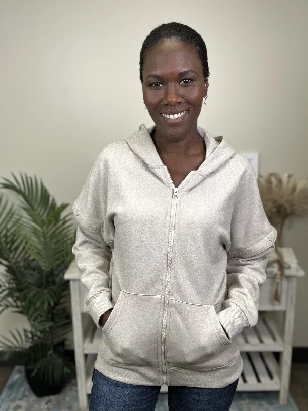 Comfortable And Casual Realize My Passion Women's Removable Sleeves Hoodie