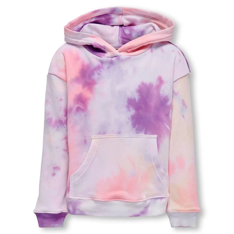 Fashion Style Kids ONLY Purple Rose Neverlife Tie Dye Hoodie