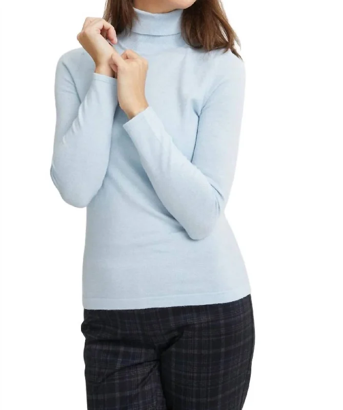 Sports Tights Turtleneck Sweater In Powder Blue