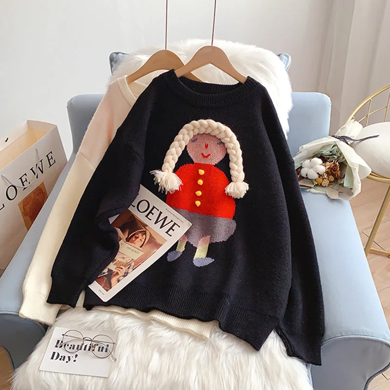 Autumn Selection Cute three-dimensional braided cartoon little girl sweater  5141