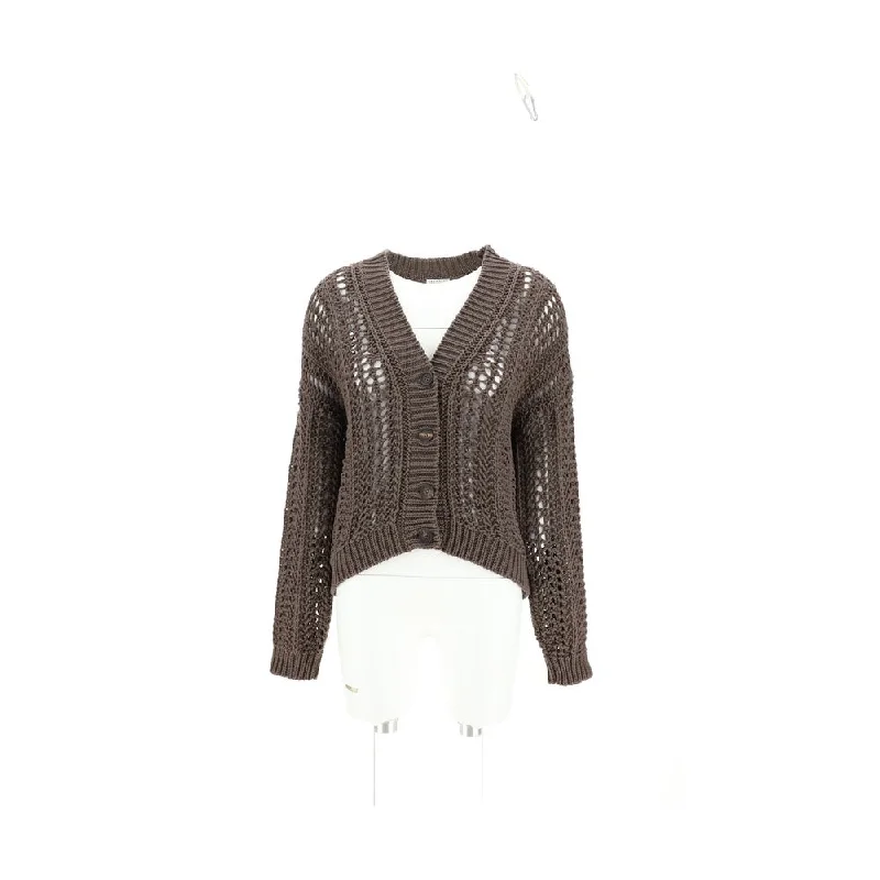 Warm Comfort Brunello Cucinelli Cardigan in perforated Women's knit