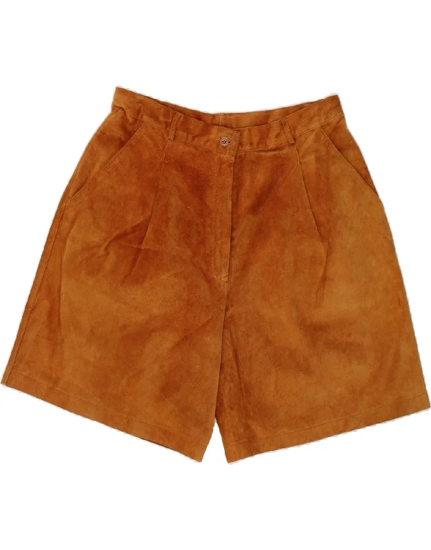 Personalized Design VINTAGE Womens Suede Pegged Chino Shorts IT 44 Medium W30  Brown Leather