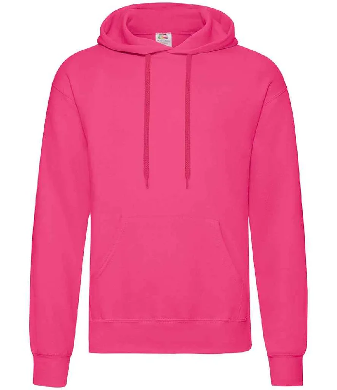 Sports Fitness Wear Fruit of the Loom Classic Hooded Sweatshirt | Fuchsia