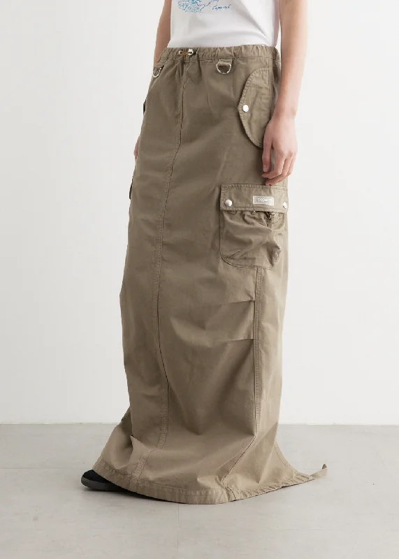 Breathable Style Cargo Maxi Skirt