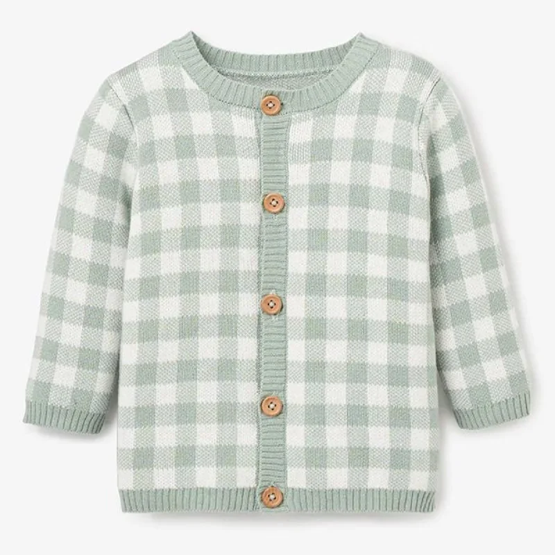 Lace Design Sage Gingham Cardigan